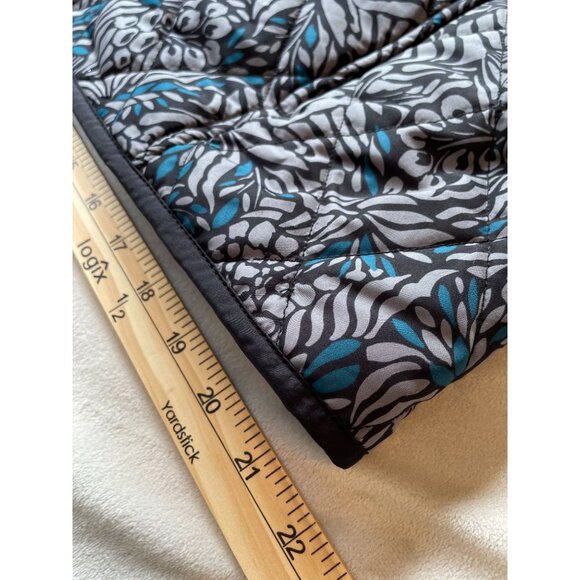 Croft & Barrow Womens Quilted Vest L Blue & Gray Floral Pattern - Picture 5 of 8